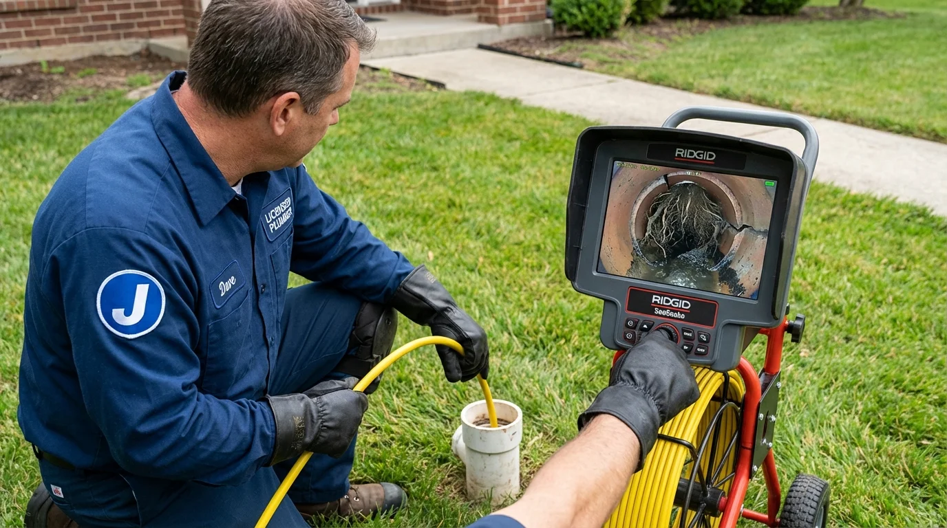 Sewer camera inspection being performed by Johns Plumbing LLC in Mentor